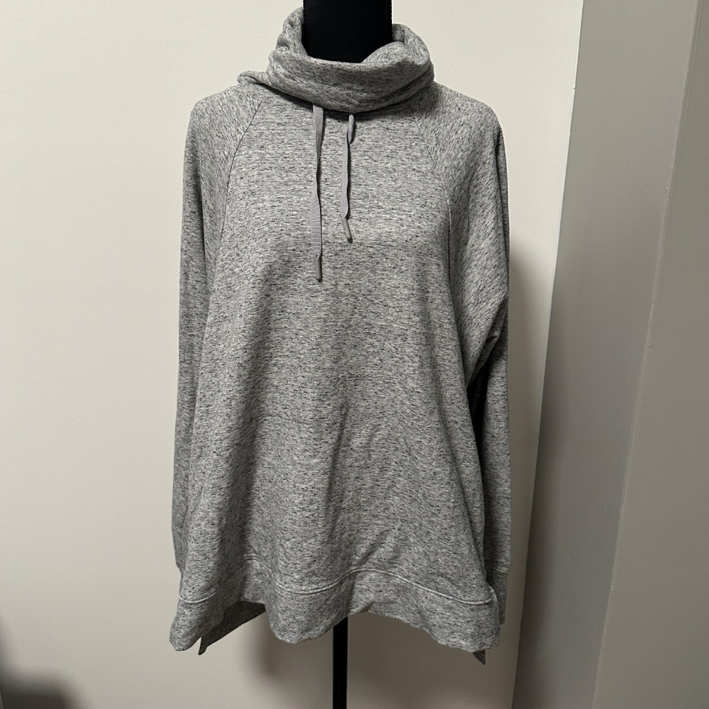 *ALL IN MOTION* Heather Gray Long Sleeve Cowl Neck Sweater Size XL